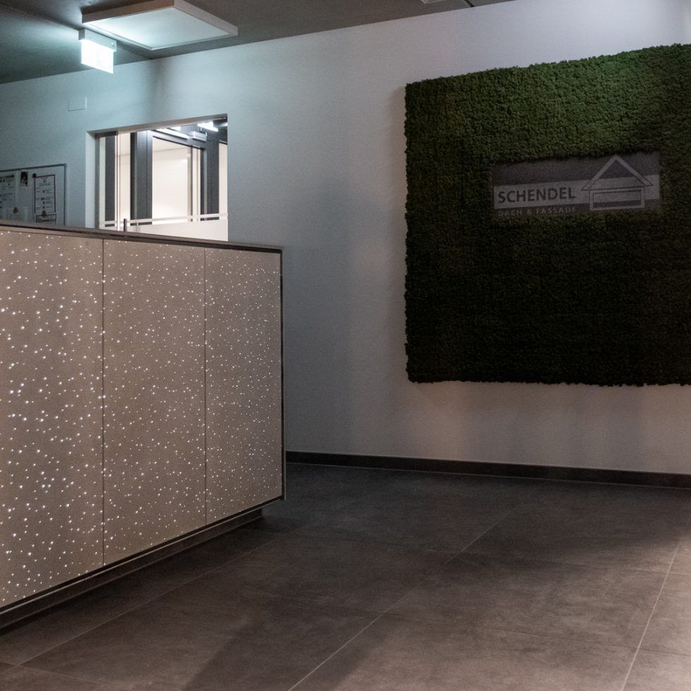 Counter, Moers with illuminated cuboids – Lucem GmbH